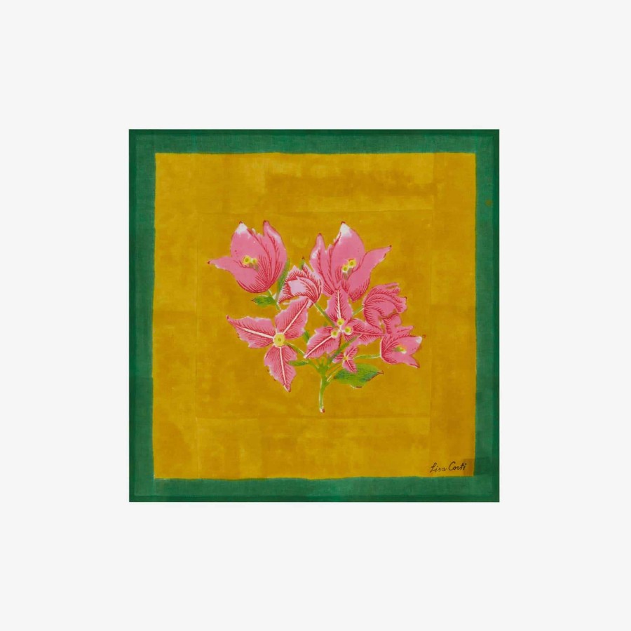 Home Decor ISSIMO Issimo X Lisa Corti Bougainvillea Mustard Stripes Napkin